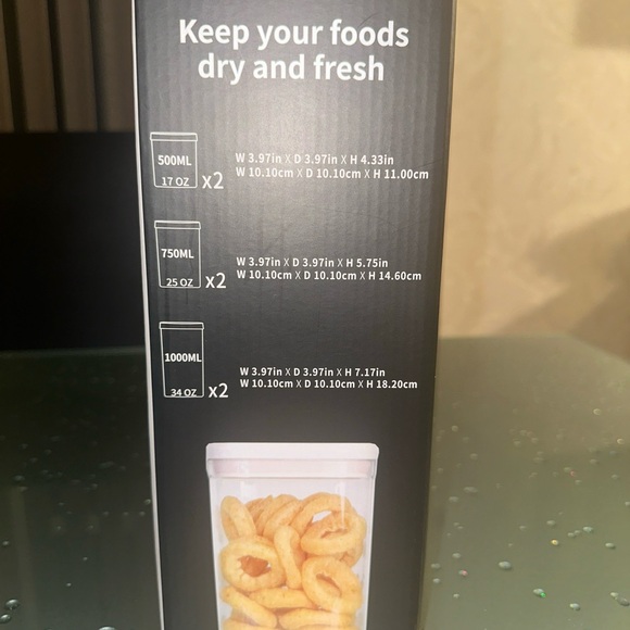 6pc, Gourmet Edge BPA free Dry Food Pantry Organizer Container Set - Picture 4 of 4